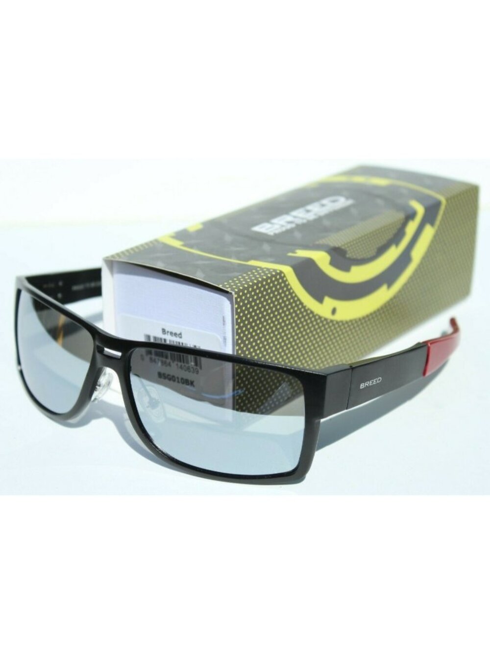 BREED Stratus POLARIZED Sunglasses Black Aluminum Sport/Silver NEW $185 BSG010BK